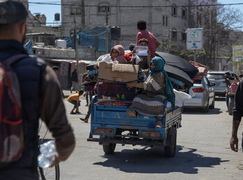 Palestinians continue fleeing Rafah Governorate. Photo by WHO