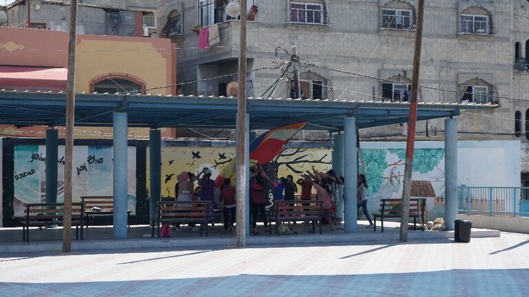 مخيم صيفي أقامته الأونروا، غزة، تموز/يوليو 2021.