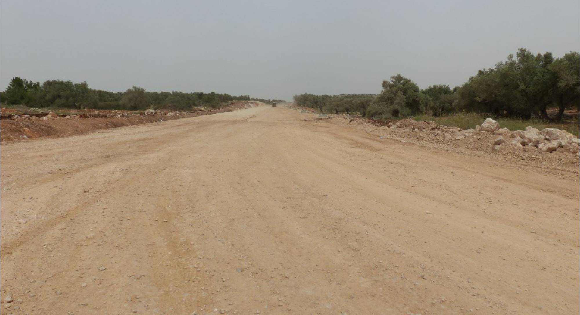 An Nabi Elyas bypass road under construction, April 2017.© Photo By OCHA