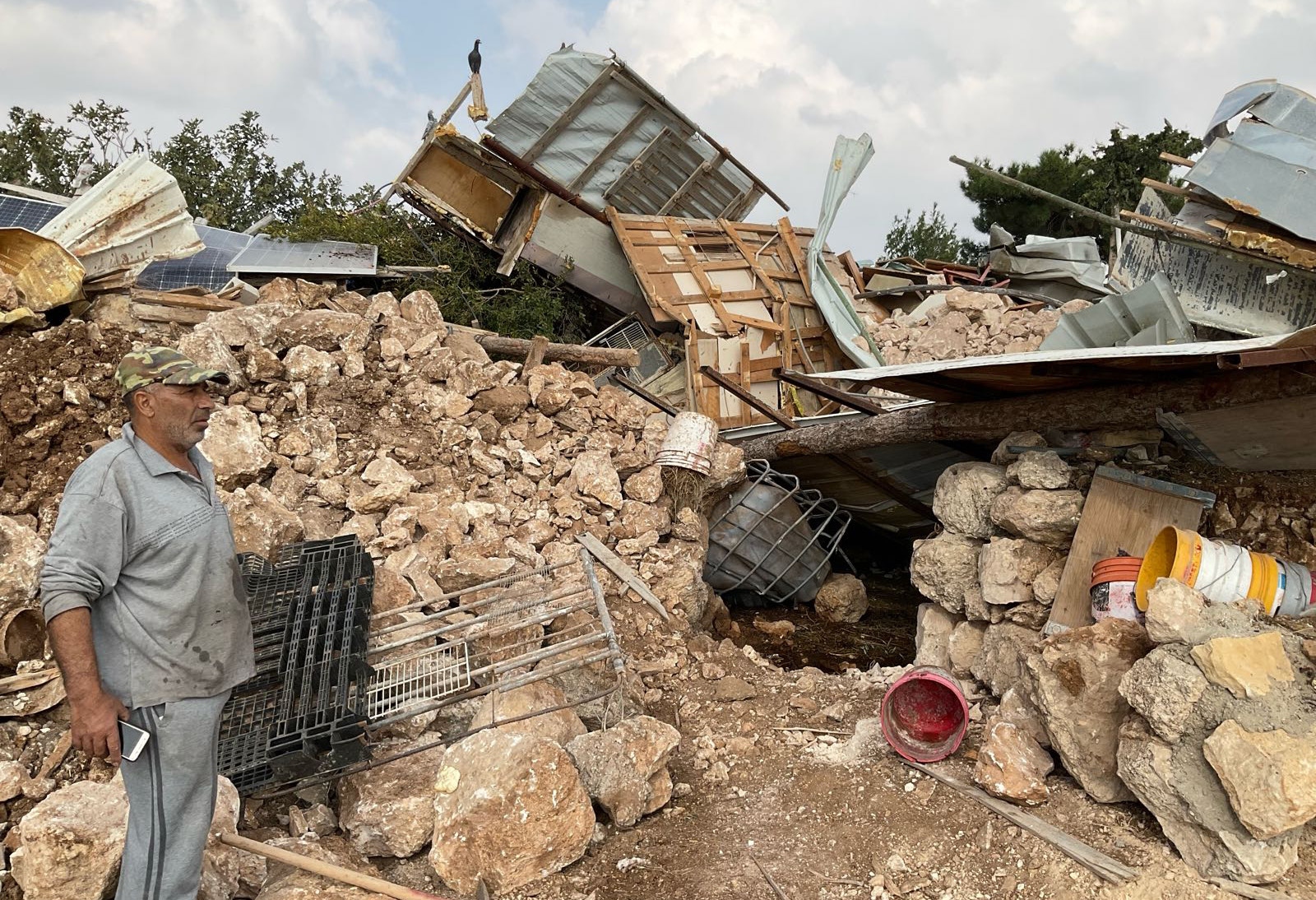 Palestinian property shortly after it was demolished by the Israeli authorities in At Taybe (Hebron) ©Photo by OCHA.