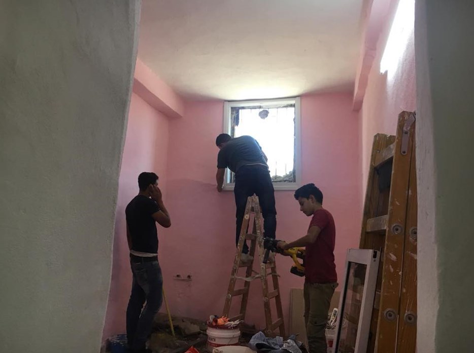Rehabilitation works at the Khatib family home in Hebron. Photo: GVC