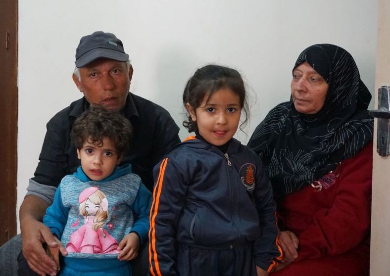 Mr. Rajab El Ghazali and his family, 17 April 2019. © Photo by OCHA