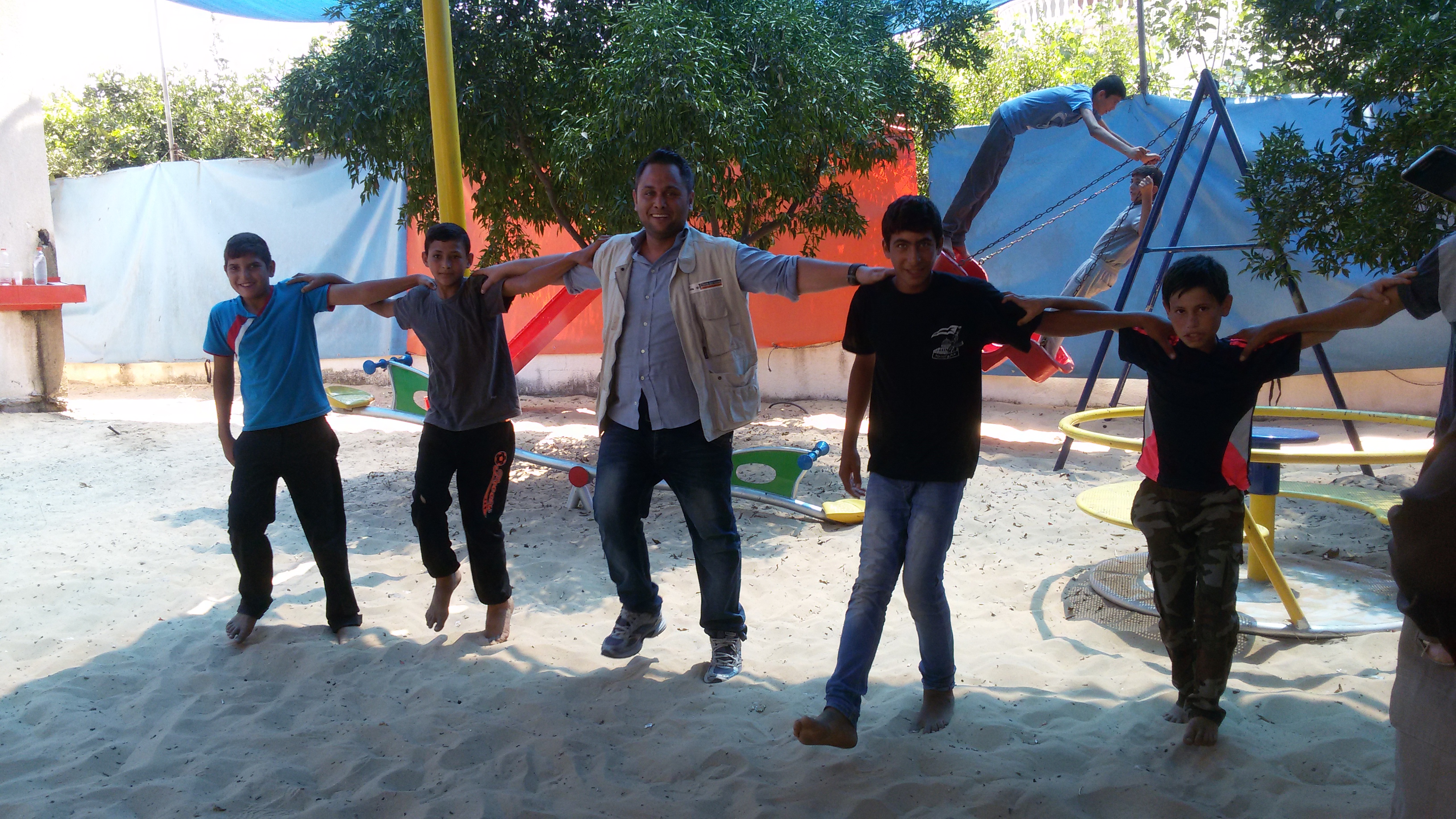 A group of children benefiting from nonstructured psychosocial activities at the Tdh child protection centre. © Photo by Terre des hommes