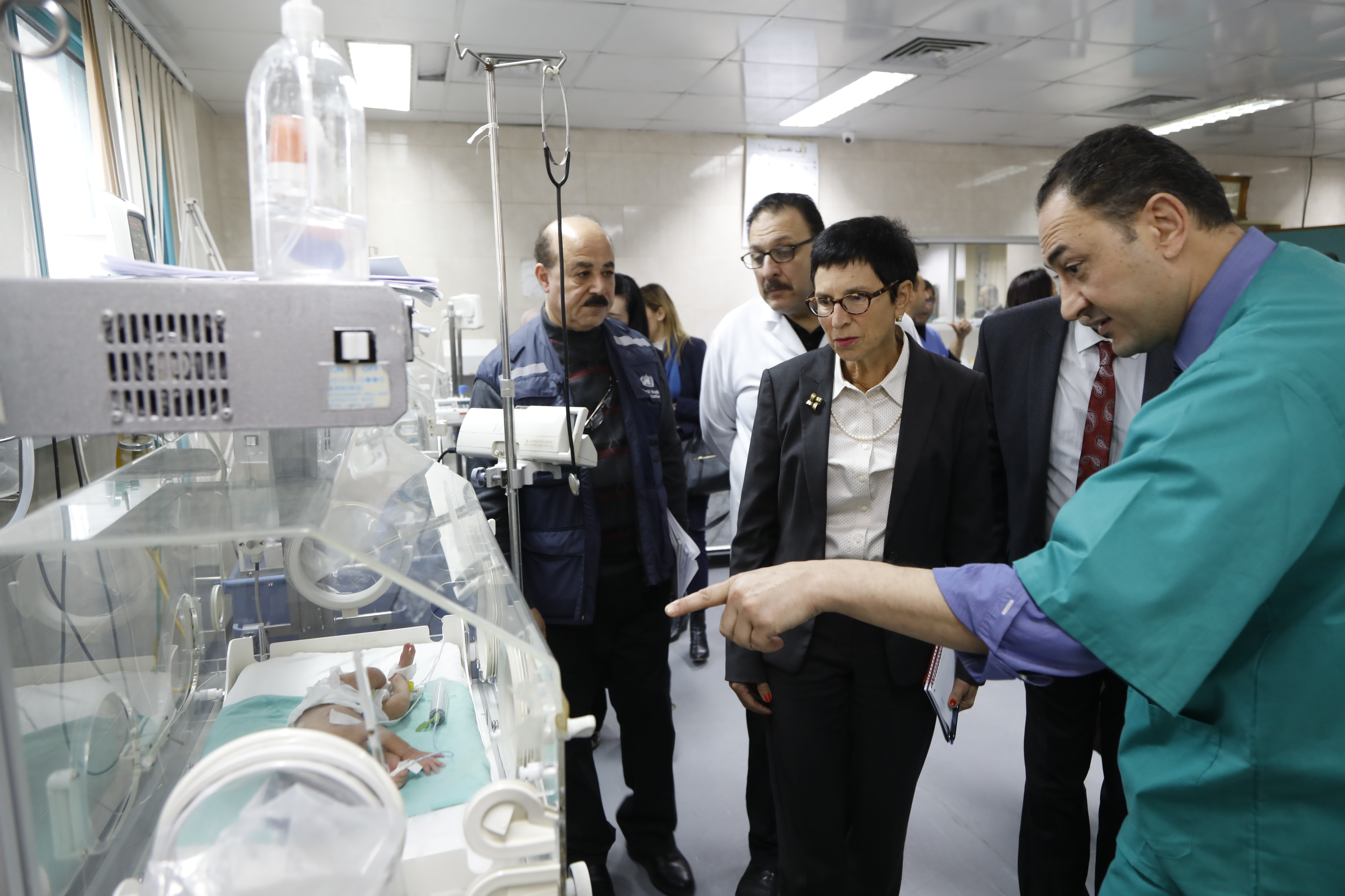 United Nations Assistant Secretary-General for Humanitarian Affairs and Deputy Emergency Relief Coordinator, Ursula Mueller, visiting Gaza's main hospital, Ash Shifaa, on 15 January 2020. Photo by UNRWA