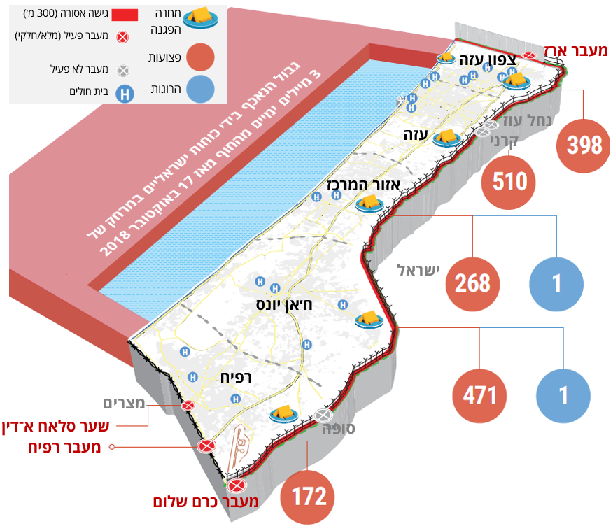 מפה: נפגעות בהפגנות 