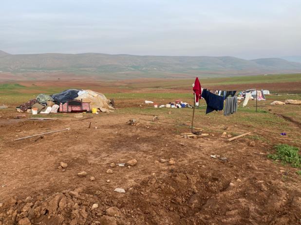 Scattered personal belongings, following further demolitions, Humsa Al Bqai'a, 8 February 2021, Photo by OCHA oPt