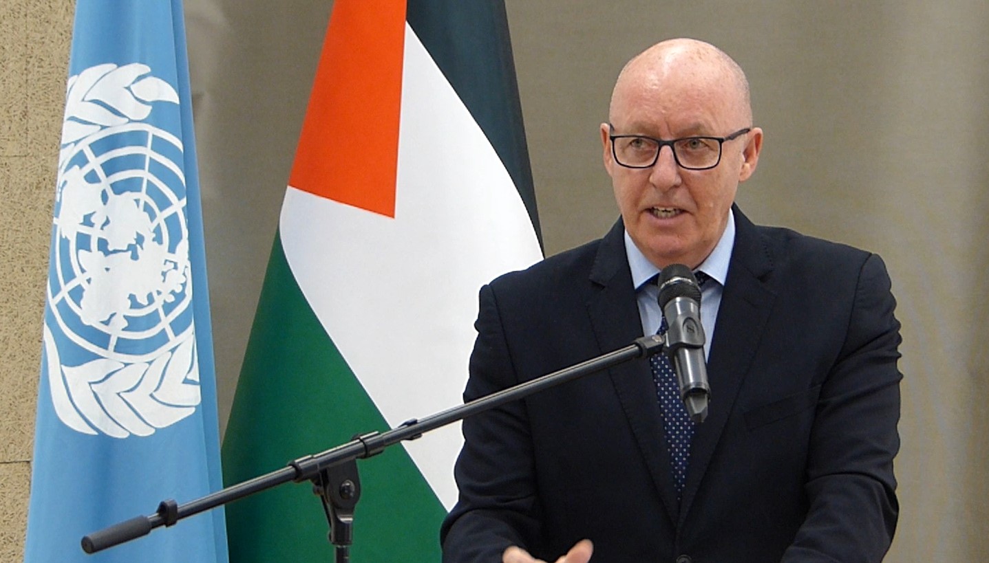 The Humanitarian Coordinator, Mr. Jamie McGoldrick, at the launch of the 2020 Humanitarian Response Plan for the occupied Palestinian territory in Ramallah, 11 December 2019