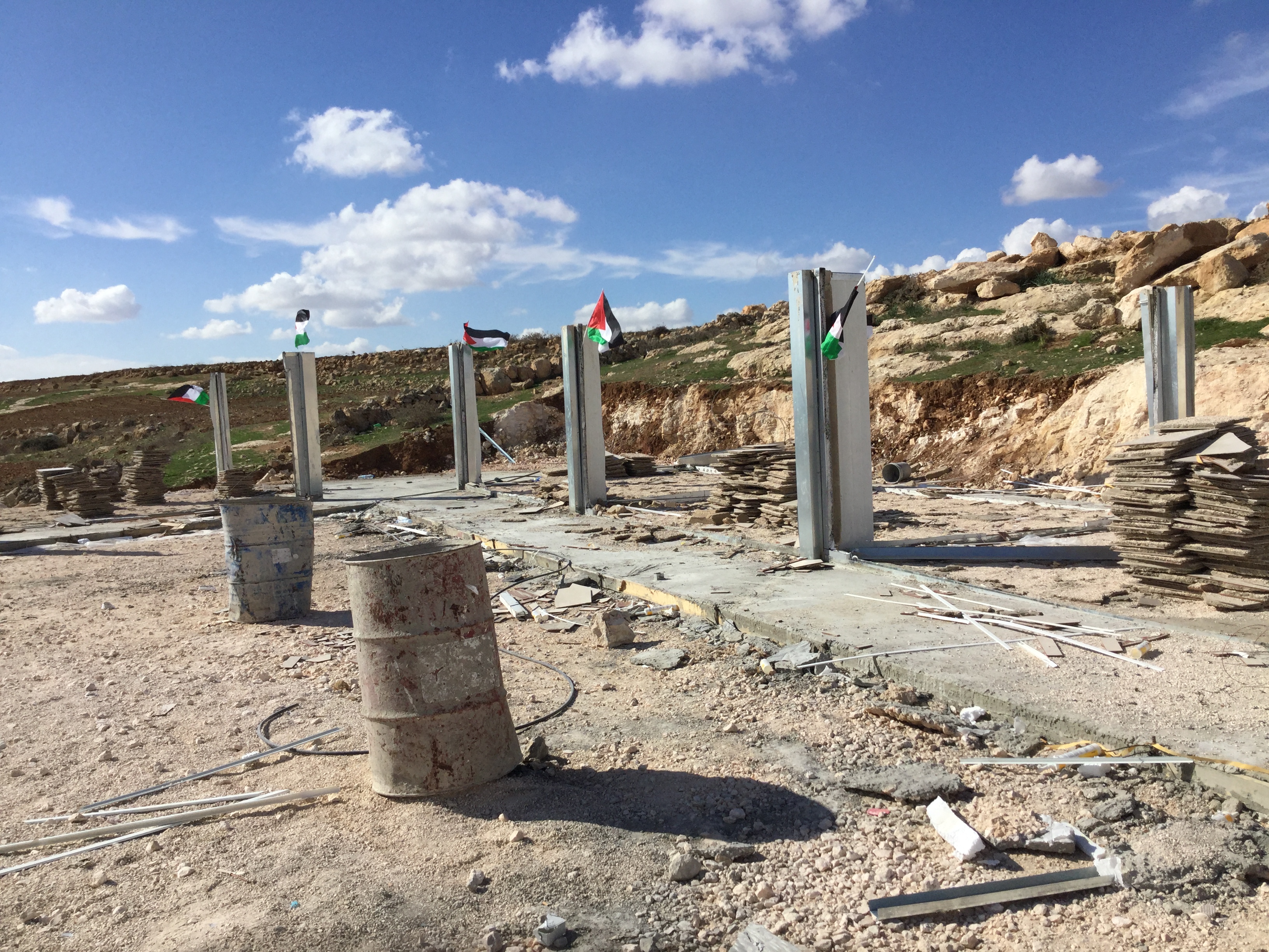 A school in As Simiya (Hebron) dismantled by the Israeli authorities on grounds of lack of building permit, 5 December 2018. © Photo by OCHA