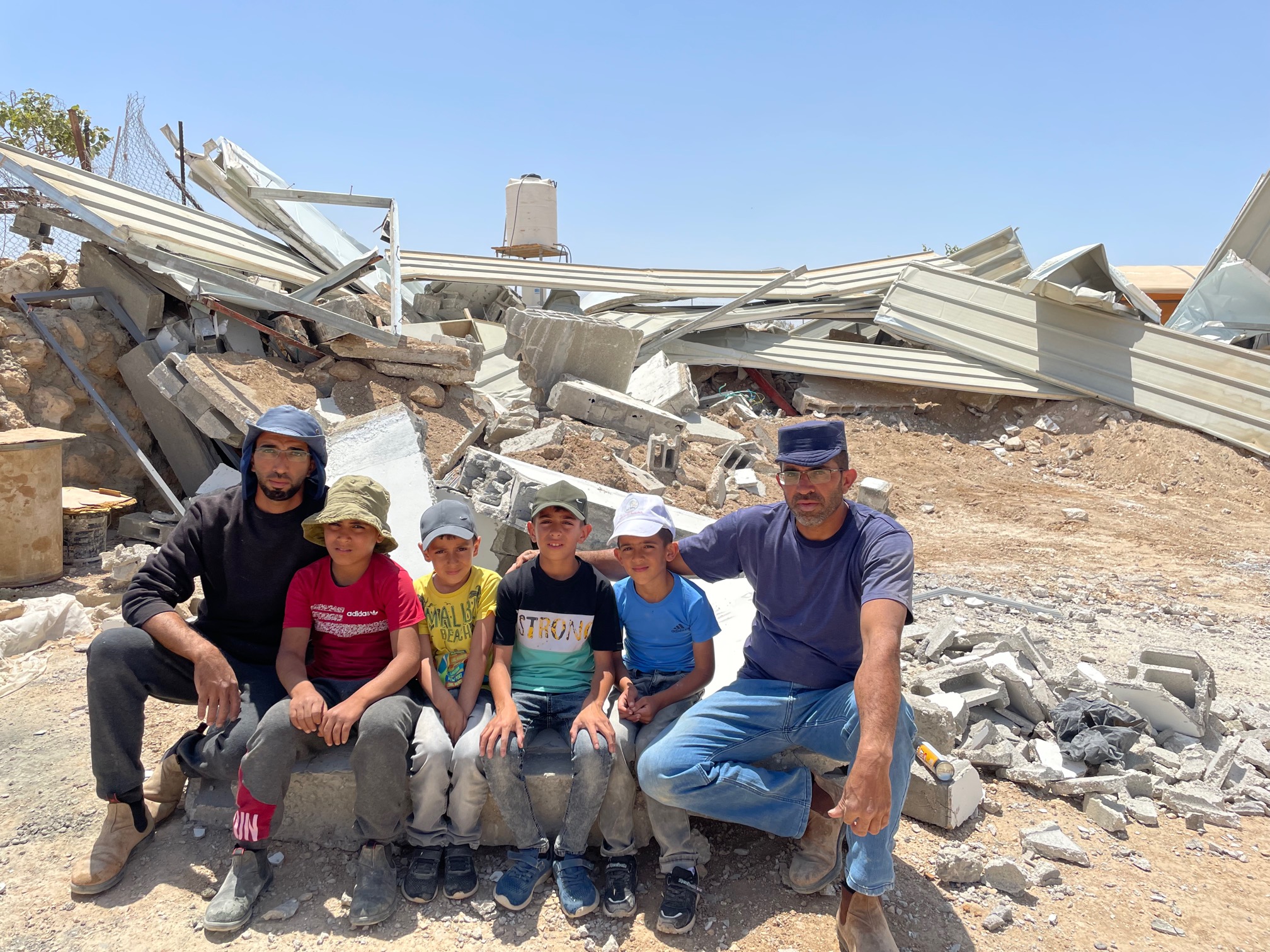 Residents of Massafer Yatta following a previous demolitions. Photo by OCHA 