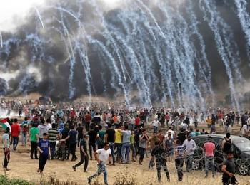 Demonstration at the fence Gaza, March 2019.