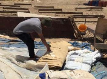 Demolition of three structures in Khirbet ar Ras al Ahmar in the Jordan Valley on 30 May. Photo by OCHA.