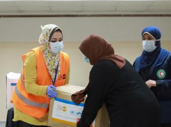 Dignity kits containing essential hygiene supplies for vulnerable women distributed by UNFPA