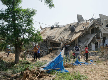 Al Basher family's home destroyed after being targeted by Israel, leaving 15 people homeless. Source: OCHA, 11 May 2023