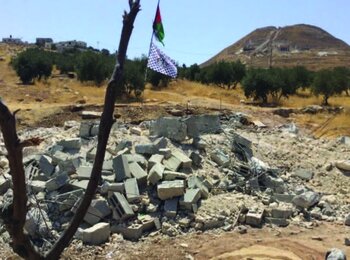 A house under construction demolished on the basis of military order 1797. 1 September. ©Photo by OCHA.