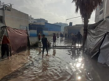 Rain in Gaza. Photo by the Norwegian Refugee Council