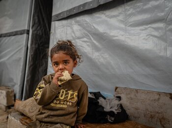 A girl in Gaza, where one in every five households still eats just one meal every day. Photo by WFP