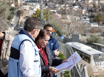UN Relief Chief Tom Fletcher visiting East Jerusalem on 5 February 2025. Photo by OCHA / Ahed Izhiman