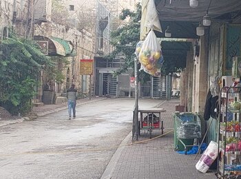 An Israeli checkpoint, kept closed since 23 November 2025, outside Ash Shuhada Street in the H2 area of Hebron city. Photo courtesy of a resident.