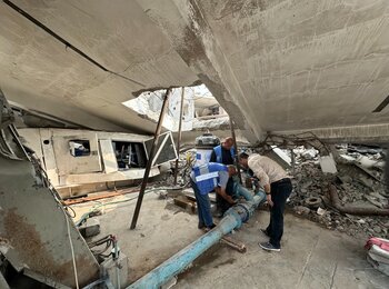 UNRWA teams repairing water infrastructure in Gaza. Photo: © November 2025 UNRWA