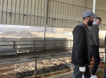 One of 12 Palestinians injured by Israeli settlers in Deir Dibwan, Ramallah governorate, on 26 December 2025. The man was beaten while guarding livestock overnight, with his hands and feet tied, as settlers stole nearly 150 sheep. Photo by OCHA