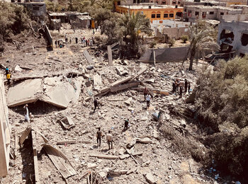 Devastation in a residential area of Gaza following an Israeli airstrike, 13 May 2023. Credit: OCHA