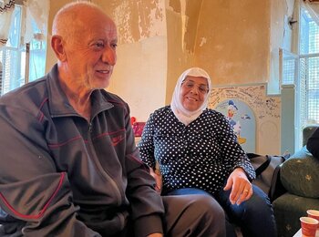 Nora and Mustafa Sub Laban, a Palestinian couple at risk of forced eviction from their home in the old city of East Jerusalem.