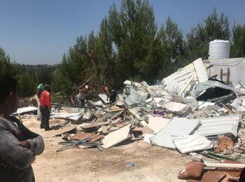 מבנה מגורים שנהרס באל־וולג׳ה, נפת בית לחם, 25 באוגוסט 2021. © צילום: משרד האו״ם לתיאום עניינים הומניטריים