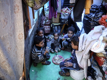 Almost all children in Gaza now require mental health and psychosocial support, twice as many compared with pre-war estimates. At least 17,000 children are unaccompanied or separated from their parents. Children at a shelter for displaced people in Gaza. "I want to return home desperately and play with all my toys," one of them said. Photo by UNICEF/El Baba