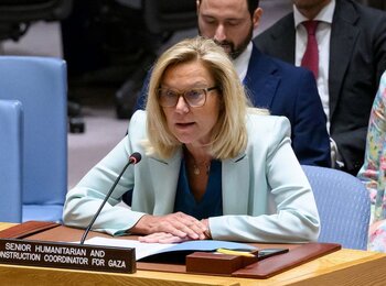 UN Photo/Loey Felipe Sigrid Kaag, UN Senior Humanitarian and Reconstruction Coordinator for Gaza, briefs the Security Council.