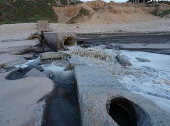 Untreated sewage discharged into the Mediterranean Sea. © Photo by OCHA.