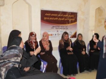 Psychological support session for affected women, Gaza Strip. Photo by AISHA