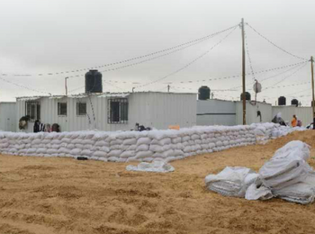 Transitional shelters in Khuza’a, Gaza