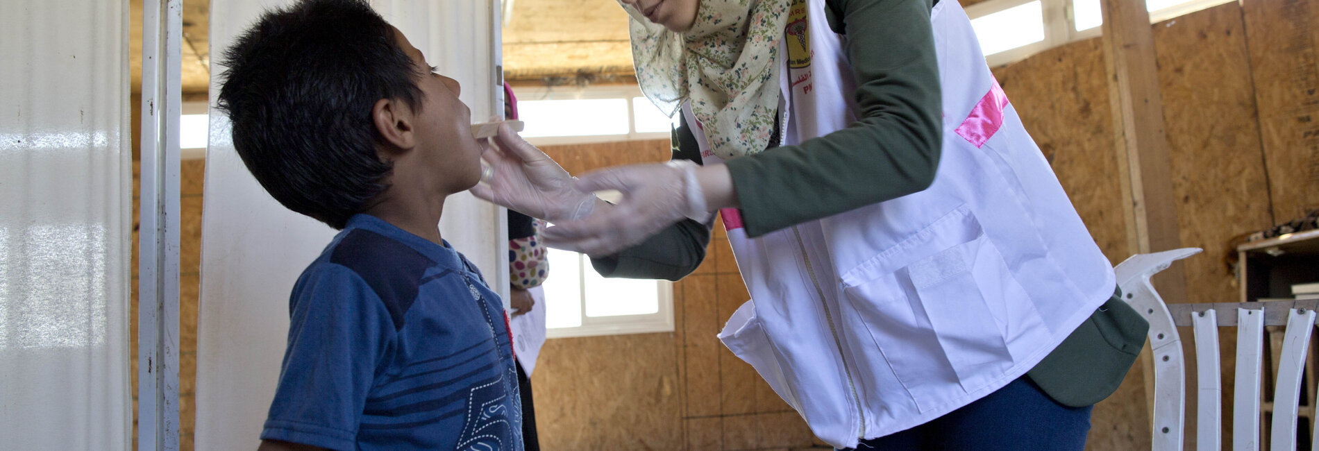 A clinic operated by the World Health Organization in the Bedouin community of Khan Al Ahmar - Abu al Helu in Jerusalem. © Photo by Eric Gourlan