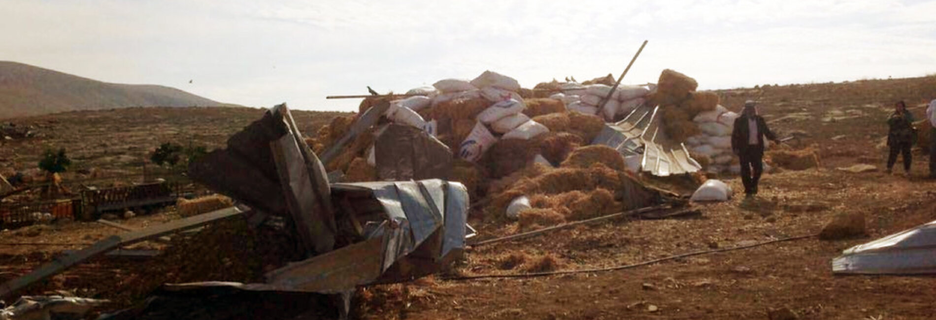 Home in the herding community of Al Hadidiya demolished due to lack of building permits, 26 November 2015. Photo by OCHA.