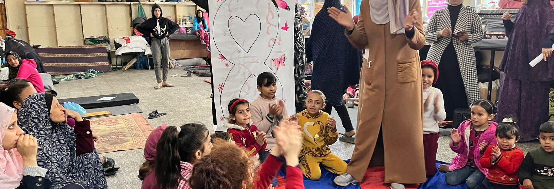 Psychosocial support teams help displaced families in Gaza through specialized activities. Photo by UNRWA 