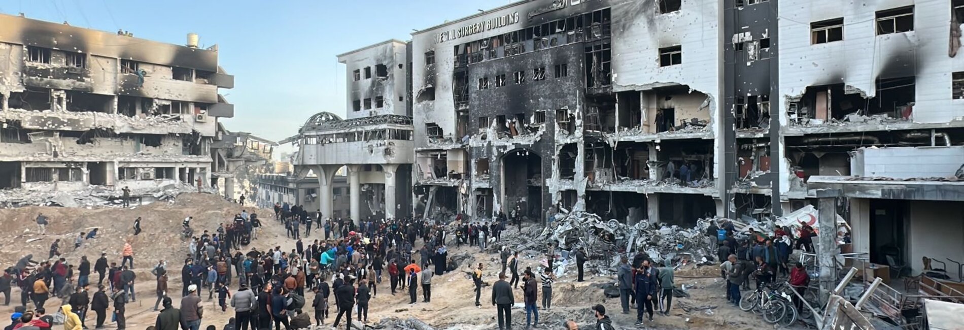 Al Shifa Hospital is now in ruins and no longer able to function as a hospital, according to the World Health Organization. Photo by WHO