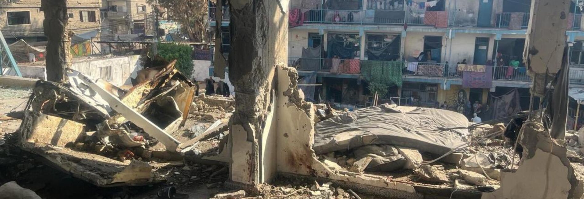 Heavily damaged school in Gaza. Photo by UNRWA