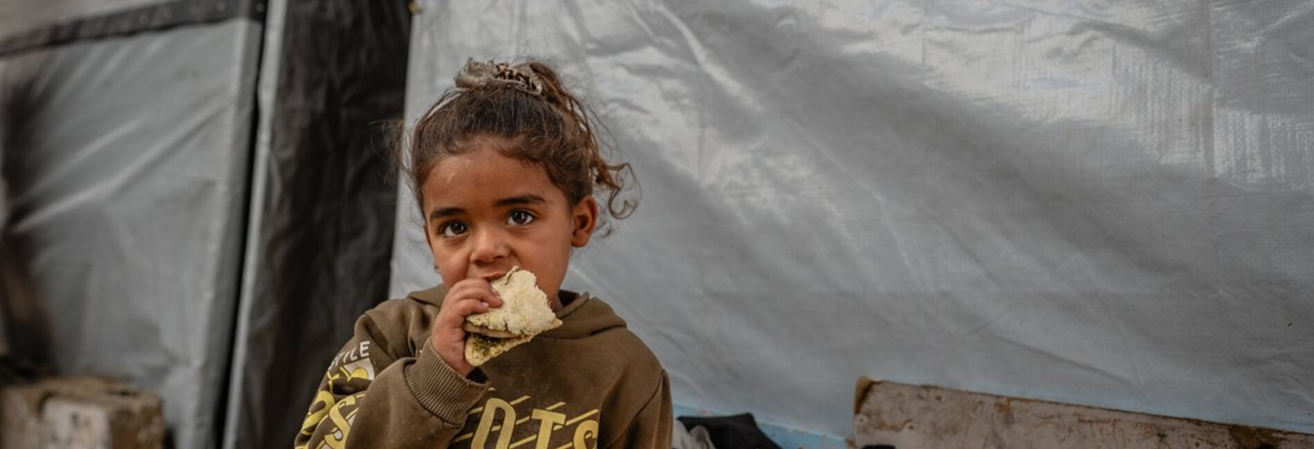 A girl in Gaza, where one in every five households still eats just one meal every day. Photo by WFP