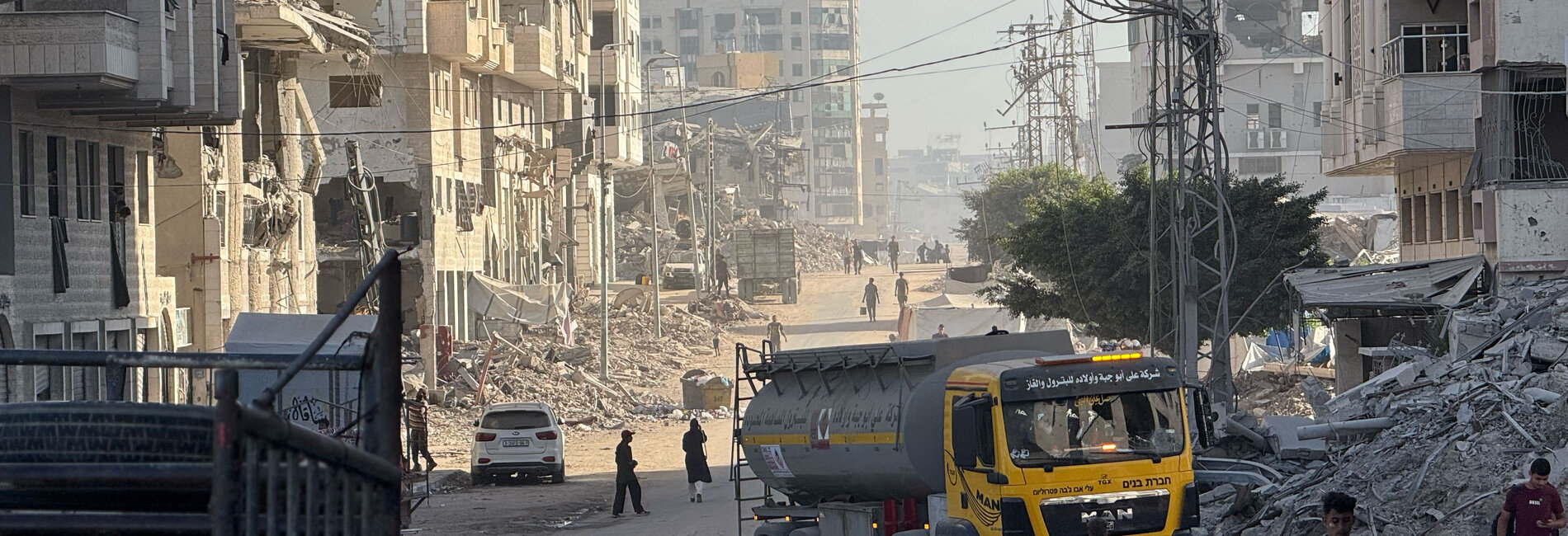 A UN team delivering fuel to Gaza city. Photo by OCHA/Olga Cherevko