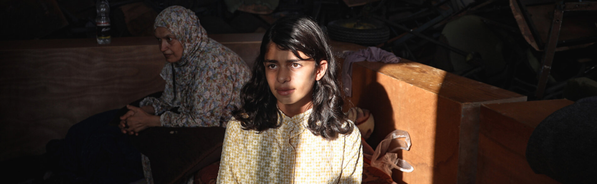Ghazal, 14, became homeless when her family home was destroyed in early October 2023. When she was just five, she lost her previous home in hostilities and remained displaced for two years. Photo by © UNICEF/El Baba, 2 November 2023