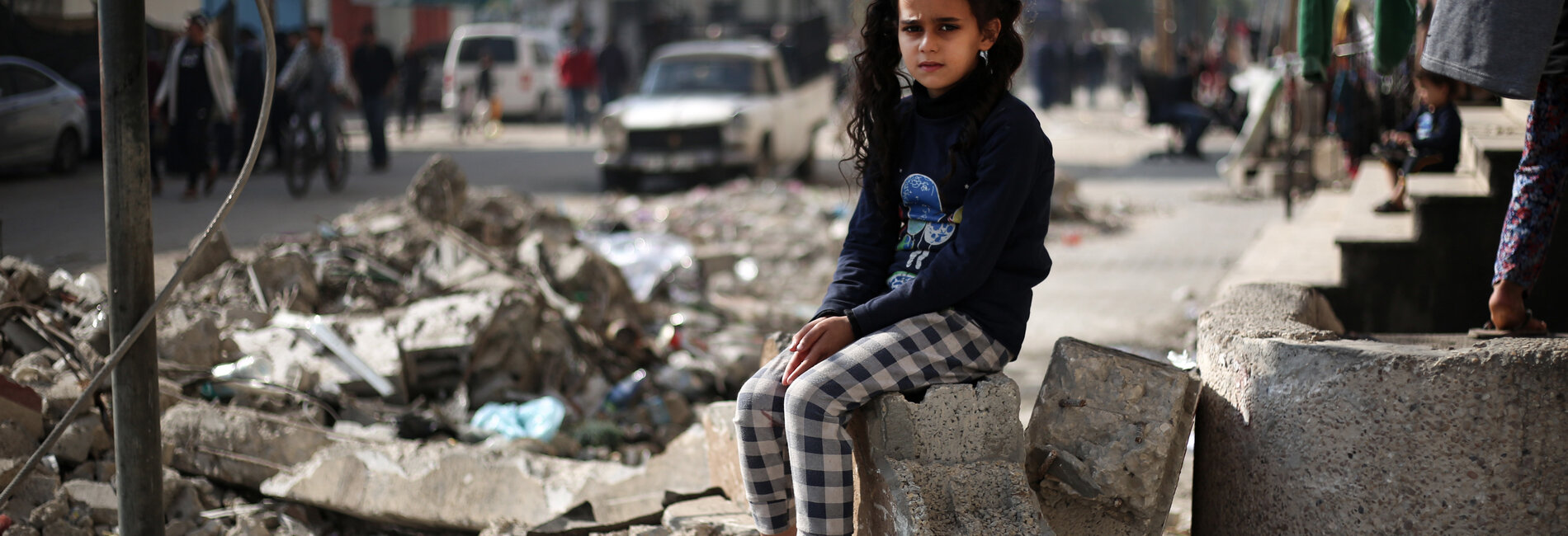 “I wish the war would end soon. I want to go back to my school. I miss my teachers and my friends,” Maha (11), Rafah. Over 625,000 students remain with no access to education or safety. Most schools in Gaza are damaged, destroyed or used to accommodate displaced people. Photo by UNICEF/Eyad El Baba, 8 January 2024 