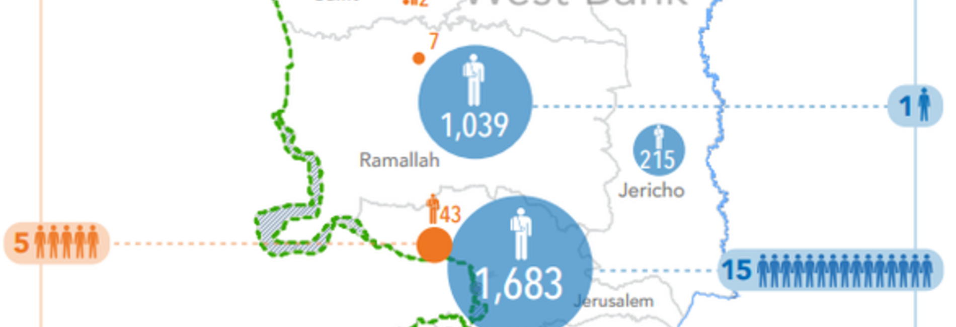 Map: October 2015 Casualties in the West Bank and Israel