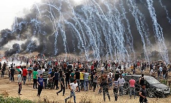 Demonstration at the fence Gaza, March 2019. Demonstration at the fence Gaza, March 2019.
