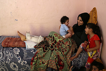 A women injured in a demonstration at the fence in Gaza. © Photo by Women Affairs Centre. A women injured in a demonstration at the fence in Gaza. © Photo by Women Affairs Centre.