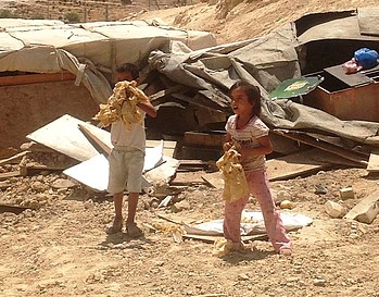Demolition in Wadi Sneysel 17 August 2015. Photo by OCHA Demolition in Wadi Sneysel 17 August 2015. Photo by OCHA