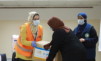 Dignity kits containing essential hygiene supplies for vulnerable women distributed by UNFPA Dignity kits containing essential hygiene supplies for vulnerable women distributed by UNFPA