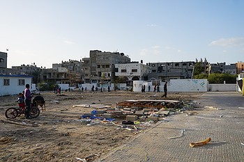 פירוק של אתר קרוואנים בבית חנון לאחר שדייריו הועברו לדיור נאות יותר, ינואר 2017 / © צילום: משרד האו״ם לתיאום עניינים הומניטריים פירוק של אתר קרוואנים בבית חנון לאחר שדייריו הועברו לדיור נאות יותר, ינואר 2017 / © צילום: משרד האו״ם לתיאום עניינים הומניטריים