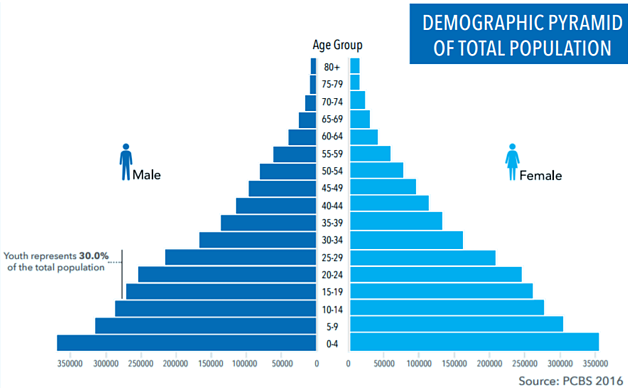 Chart: Demographic pyramid of total population
