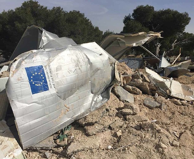 Temporary shelter provided as humanitarian assistance demolished in the Bedouin community of Jabal Al Baba (Jerusalem), 21 January 2016. © Photo by OCHA