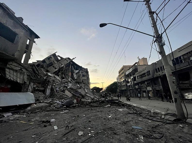 Destruction in Gaza following Israeli air strike 13 May 2021